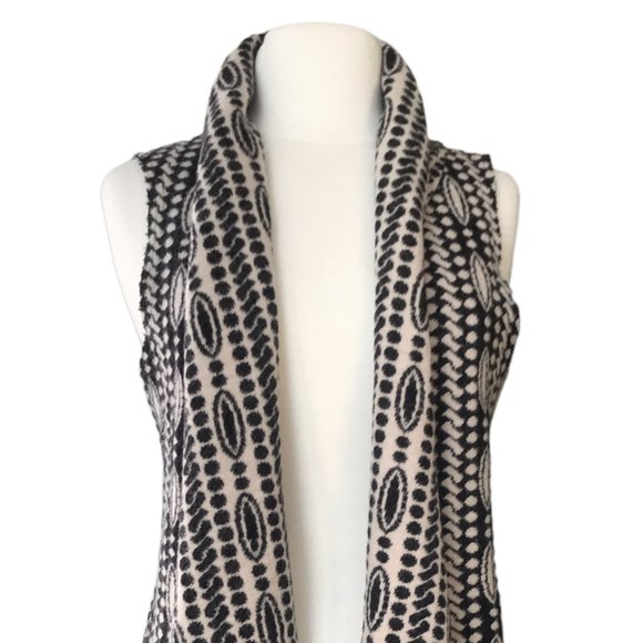 MOTH Anthropologie BLACK WHITE PATTERNED WOOL Cardigan Sweater Vest! Size XS! - Picture 5 of 7